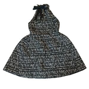 Black tweed halter dress, small
